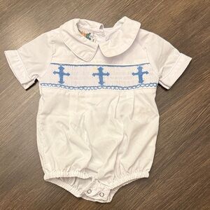 White and Blue Kids One Piece